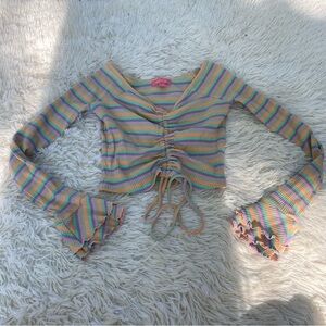 Pastel Stripes Crop Top Sugar Trillz Dolls Kill